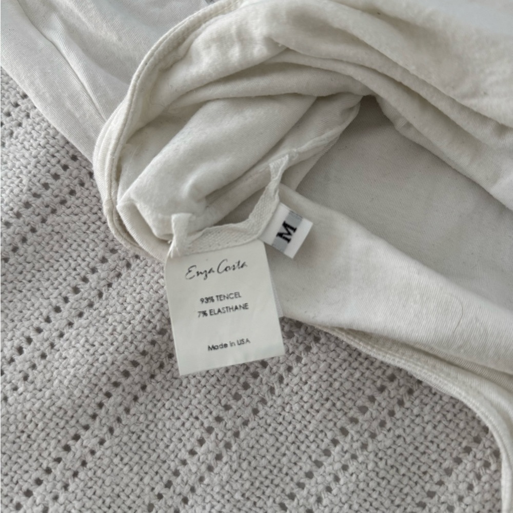 Enza Costa White Jersey Bodysuit - size M - Picture 3 of 5